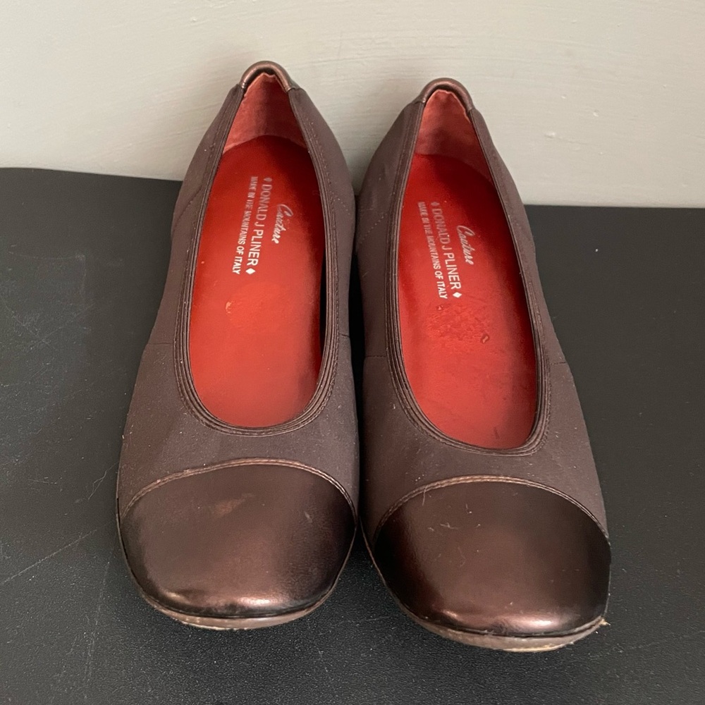 DONALD J PLINER Couture HALO Cap Toe Ballet Flats Leather Brown Size 7.5 Narrow - Picture 5 of 10